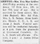 Obituary of Eva May South Griffee