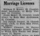 Marriage License Announcement of Wilbert 'Bud/Slim' Clement and Willie Etta Boudreaux