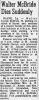 Obituary of Walter Joseph McBride