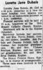 Obituary of Loretta Jane Dubois Obituary of Loretta Jane Dubois