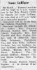 Obituary of Isaac LeBlanc