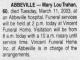 Death Notice of Mary Lou Trahan