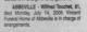 Death Notice of Wilfred Touchet Death Notice of Wilfred Touchet