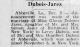 Marriage Announcement of Leroy Burton Dubois and Gloria Delores Jarez