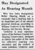 May Designated As Hearing Month
