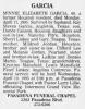 Obituary of Minnie Elizabeth Jordan Garcia