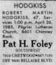 Death Notice of Robert Martin Hodgkiss, Jr.