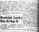Obituary of Randolph Landry