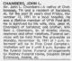 Obituary of John Logan Chambers
