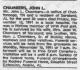 Obituary of John Logan Chambers