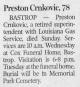 Death Notice of Preston Crnkovic