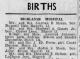 Birth Announcement of John Ernest Mook