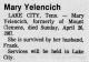 Death Notice of Mary Alice Marlow Yelencich