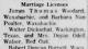 Marriage License Announcement of Walter Karl Emil 'Louie' Dickschat and Doyas Odell Brisbon Marriage License Announcement of Walter Karl Emil 'Louie' Dickschat and Doyas Odell Brisbon