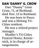 Death Notice of Danny Gene 'Dan' Crow