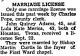 Marriage License Announcement of John Quincy Adams and Lula Kate Redmond