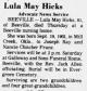 Obituary of Lula May Franz Hicks