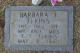 Headstone of Barbara Evelyn Elkins