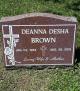 Headstone of Deanna Renee DeSha Brown