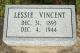 Headstone of Lessie Vincent