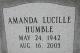 Headstone of Amanda Lucille Humble